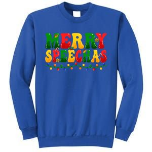 Merry Speechmas Xmas Light Slp Speech Therapist Christmas Great Gift Sweatshirt