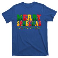 Merry Speechmas Xmas Light Slp Speech Therapist Christmas Great Gift T-Shirt