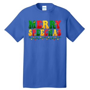 Merry Speechmas Xmas Light Slp Speech Therapist Christmas Great Gift Tall T-Shirt