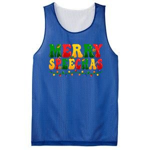 Merry Speechmas Xmas Light Slp Speech Therapist Christmas Great Gift Mesh Reversible Basketball Jersey Tank