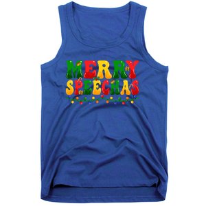 Merry Speechmas Xmas Light Slp Speech Therapist Christmas Great Gift Tank Top