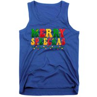 Merry Speechmas Xmas Light Slp Speech Therapist Christmas Great Gift Tank Top