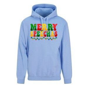 Merry Speechmas Xmas Light Slp Speech Therapist Christmas Great Gift Unisex Surf Hoodie