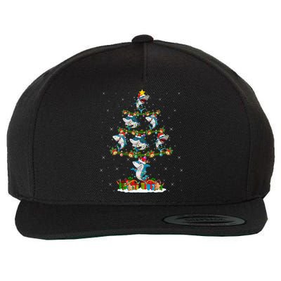 Merry Sharkmas Xmas Lighting Santa Shark Christmas Tree Great Gift Wool Snapback Cap