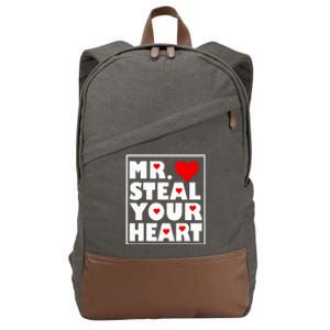 Mr Steal Your Heart Valentines Day Cotton Canvas Backpack