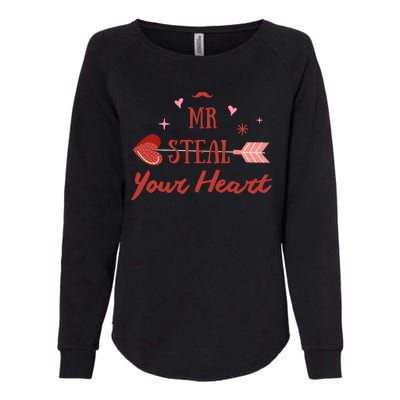 Mr Steal Your Heart Cute Valentine's Day Womens California Wash Sweatshirt