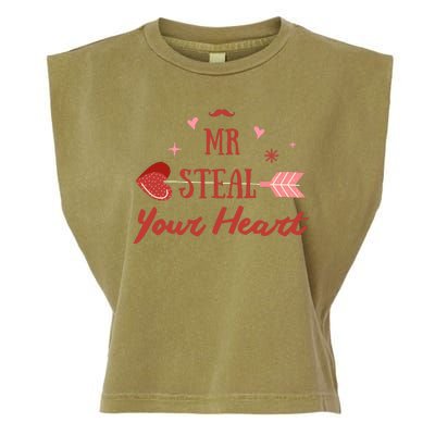 Mr Steal Your Heart Cute Valentine's Day Garment-Dyed Women's Muscle Tee