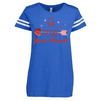 Mr Steal Your Heart Cute Valentine's Day Enza Ladies Jersey Football T-Shirt