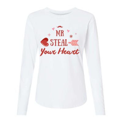 Mr Steal Your Heart Cute Valentine's Day Womens Cotton Relaxed Long Sleeve T-Shirt