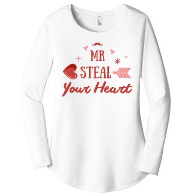 Mr Steal Your Heart Cute Valentine's Day Women's Perfect Tri Tunic Long Sleeve Shirt