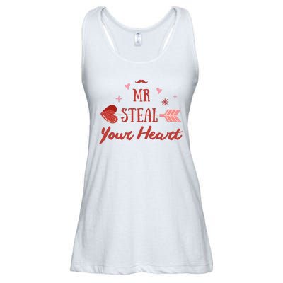 Mr Steal Your Heart Cute Valentine's Day Ladies Essential Flowy Tank