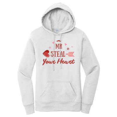 Mr Steal Your Heart Cute Valentine's Day Women's Pullover Hoodie