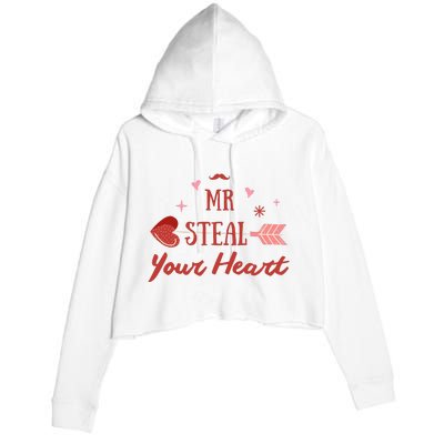 Mr Steal Your Heart Cute Valentine's Day Crop Fleece Hoodie