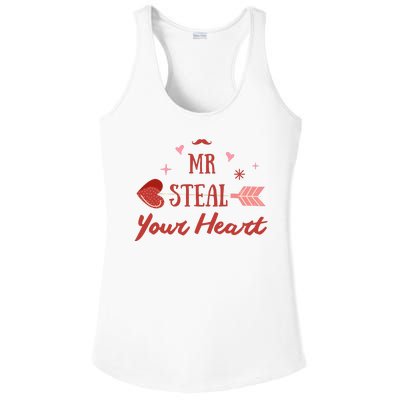 Mr Steal Your Heart Cute Valentine's Day Ladies PosiCharge Competitor Racerback Tank