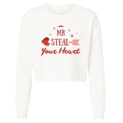 Mr Steal Your Heart Cute Valentine's Day Cropped Pullover Crew