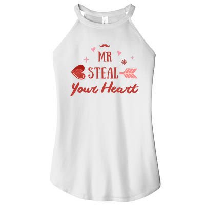 Mr Steal Your Heart Cute Valentine's Day Women's Perfect Tri Rocker Tank