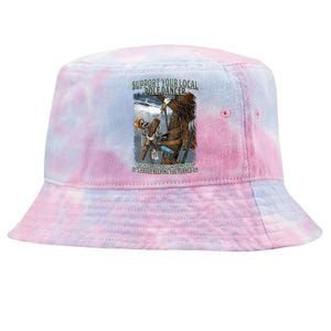 Mens Support Your Local Pole Dancer Lineman Tie-Dyed Bucket Hat