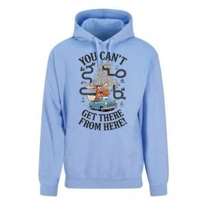 Maine Saying You Can’T Get There From Here! Unisex Surf Hoodie