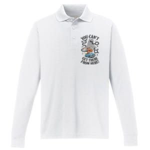 Maine Saying You Can’T Get There From Here! Performance Long Sleeve Polo