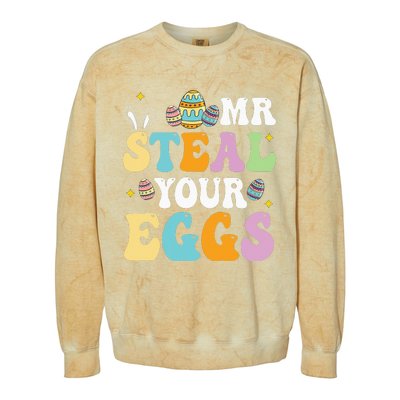 Mr Steal Your Eggs Easter Sunday Funny Easter Colorblast Crewneck Sweatshirt