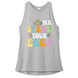 Mr Steal Your Eggs Easter Sunday Funny Easter Ladies PosiCharge Tri-Blend Wicking Tank