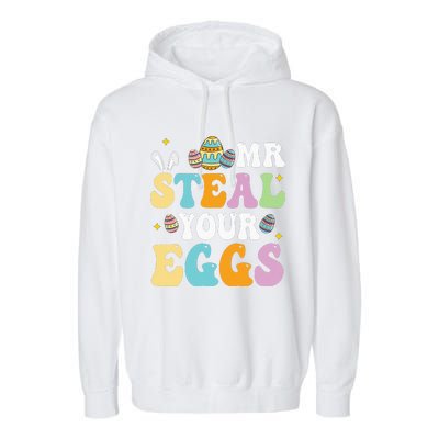 Mr Steal Your Eggs Easter Sunday Funny Easter Garment-Dyed Fleece Hoodie