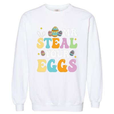 Mr Steal Your Eggs Easter Sunday Funny Easter Garment-Dyed Sweatshirt