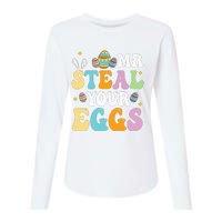 Mr Steal Your Eggs Easter Sunday Funny Easter Womens Cotton Relaxed Long Sleeve T-Shirt