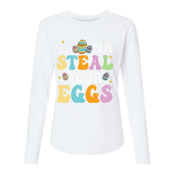 Mr Steal Your Eggs Easter Sunday Funny Easter Womens Cotton Relaxed Long Sleeve T-Shirt