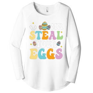 Mr Steal Your Eggs Easter Sunday Funny Easter Women's Perfect Tri Tunic Long Sleeve Shirt