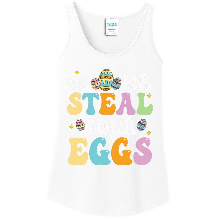 Mr Steal Your Eggs Easter Sunday Funny Easter Ladies Essential Tank