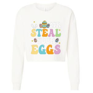 Mr Steal Your Eggs Easter Sunday Funny Easter Cropped Pullover Crew