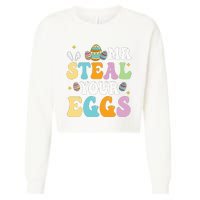 Mr Steal Your Eggs Easter Sunday Funny Easter Cropped Pullover Crew