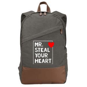 Mr Steal Your Heart Valentines Day Cotton Canvas Backpack