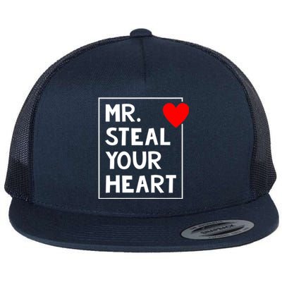 Mr Steal Your Heart Valentines Day Flat Bill Trucker Hat