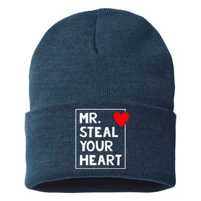 Mr Steal Your Heart Valentines Day Sustainable Knit Beanie