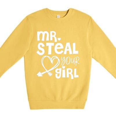 Mr Steal Your Girl Hearts Boy Son Brother Fun Valentines Day Premium Crewneck Sweatshirt