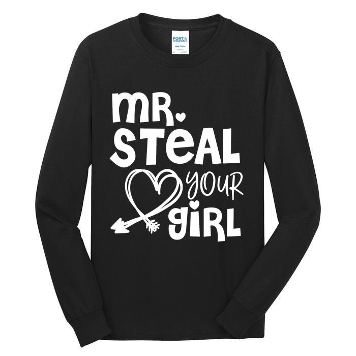 Mr Steal Your Girl Hearts Boy Son Brother Fun Valentines Day Tall Long Sleeve T-Shirt