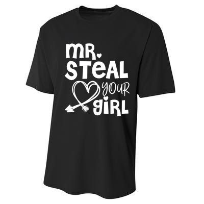 Mr Steal Your Girl Hearts Boy Son Brother Fun Valentines Day Performance Sprint T-Shirt