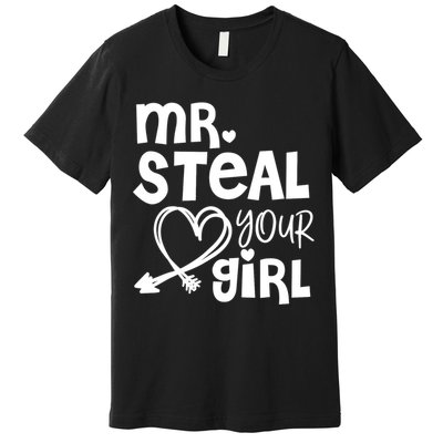 Mr Steal Your Girl Hearts Boy Son Brother Fun Valentines Day Premium T-Shirt