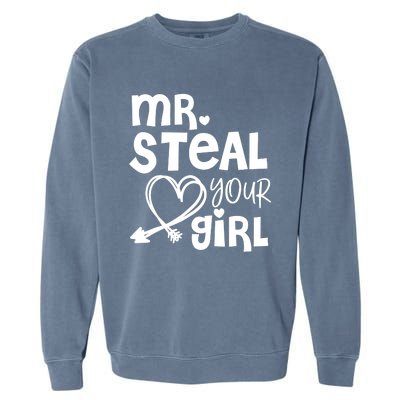 Mr Steal Your Girl Hearts Boy Son Brother Fun Valentines Day Garment-Dyed Sweatshirt