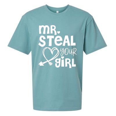 Mr Steal Your Girl Hearts Boy Son Brother Fun Valentines Day Sueded Cloud Jersey T-Shirt