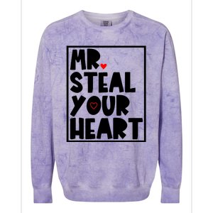 Mr Steal Your Heart Funny Valentines Day Colorblast Crewneck Sweatshirt