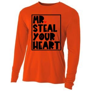 Mr Steal Your Heart Funny Valentines Day Cooling Performance Long Sleeve Crew