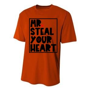 Mr Steal Your Heart Funny Valentines Day Performance Sprint T-Shirt