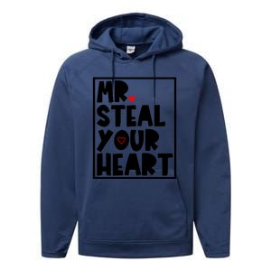 Mr Steal Your Heart Funny Valentines Day Performance Fleece Hoodie