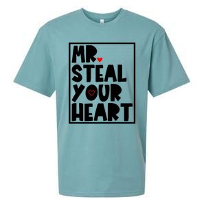 Mr Steal Your Heart Funny Valentines Day Sueded Cloud Jersey T-Shirt