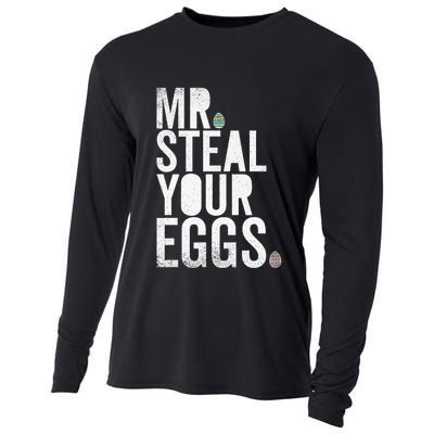 Mr Steal Your Eggs Funny Easter Matching Family Cooling Performance Long Sleeve Crew