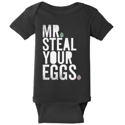 Mr Steal Your Eggs Funny Easter Matching Family Baby Bodysuit