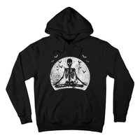 Meditating Skeleton Yoga Lover Halloween Moon Costume Hoodie